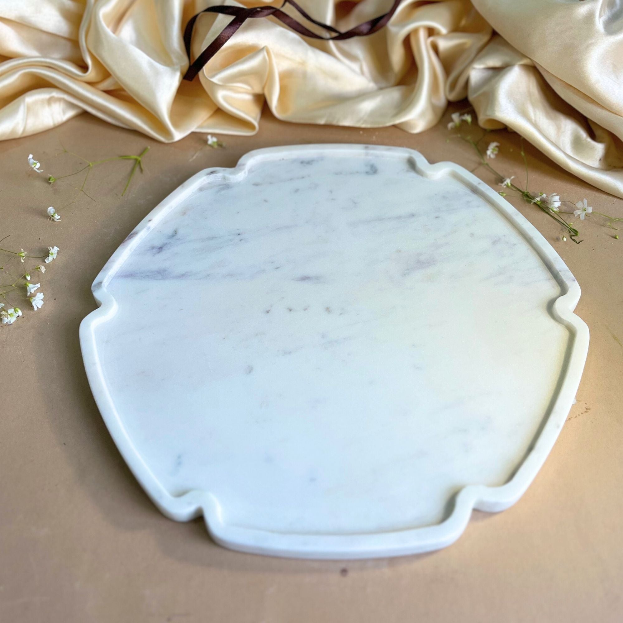 Hexagon  Marble Platter (12 inch)