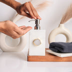 White Marble with White Agate Soap Dispenser