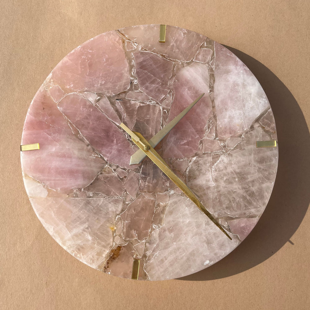 Rose Quartz Round Wall Clock