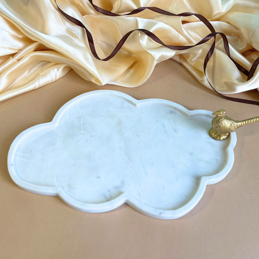 Cloud  Marble Platter (12 inch)