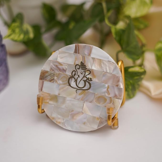 OM Metal Holder with Mother of Pearl Festive