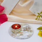 OM Tea Light Holder Mother of Pearl Festive Home Décor Light Holder