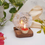 Jai Shree Ram Tea Light Holder Mother of Pearl with Wood Festive