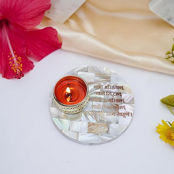 Mother of Pearl Ganesha Tea Light Holder