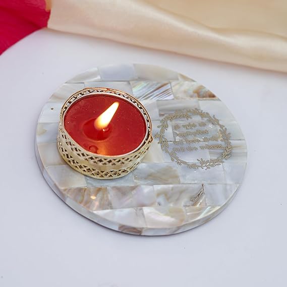 Mother of Pearl Ganesha Tea Light Holder
