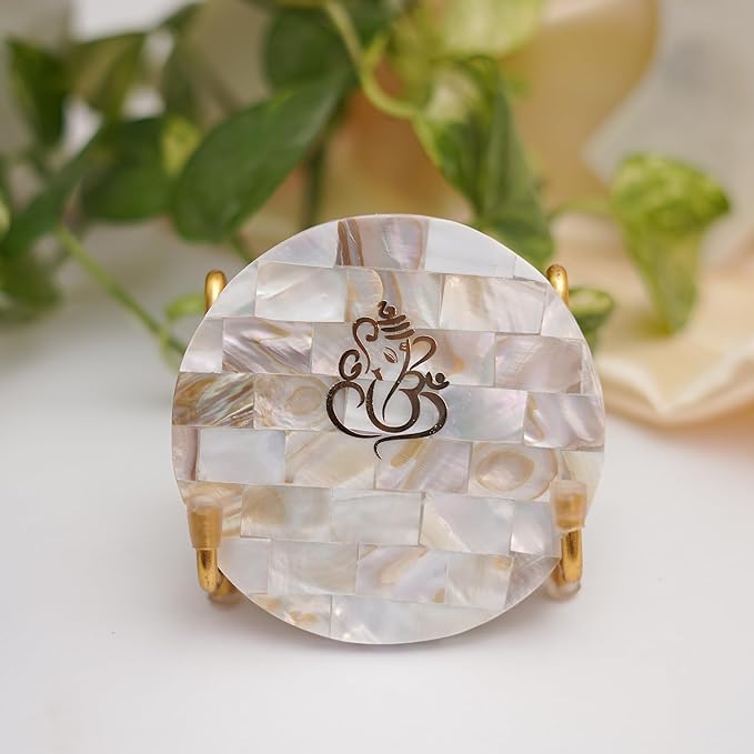 OM Metal Holder with Mother of Pearl Festive