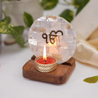 Jai Shree Ram Tea Light Holder Mother of Pearl with Wood Festive
