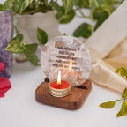 Namokar Mantra  Tea Light Holder Mother of Pearl with Wood