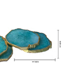 Crystal Agate Coaster Gold Plated Set of 4- Green