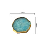 Crystal Agate Coaster Gold Plated Set of 4- Turquoise