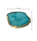 Crystal Agate Coaster Gold Plated Set of 2- Green