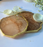 Crystal Agate Coaster Gold Plated Set of 2- Brown