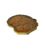 Crystal Agate Coaster Gold Plated Set of 2- Brown