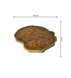 Crystal Agate Coaster Gold Plated Set of 2- Brown