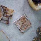 Crystal Agate Stone Coaster Set of 2 Square Table Coaster