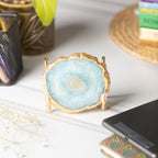 Evil Eye Turquoise Agate Metal Showpeice