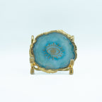 Evil Eye Turquoise Agate Metal Showpeice