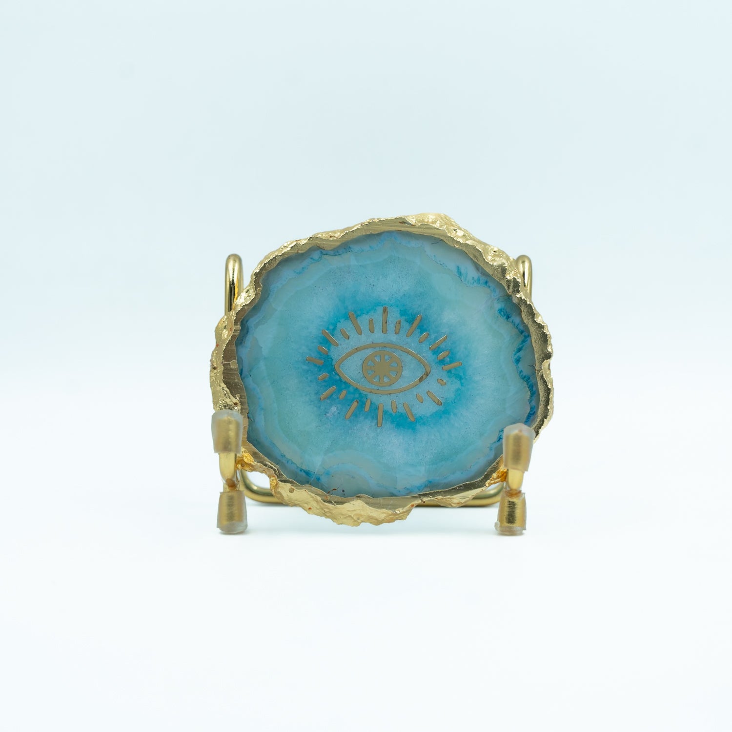 Evil Eye Turquoise Agate Metal Showpeice