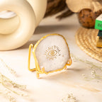 Evil Eye White Agate Metal Showpeice