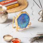Guru Ji Mantra Blue Agate Metal Showpiece