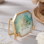 Guru Ji Mantra Green Agate Metal Showpiece