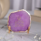 Guru Ji Mantra Pink Agate Metal Showpiece