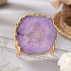 Guru Ji Mantra Purple Agate Metal Showpiece