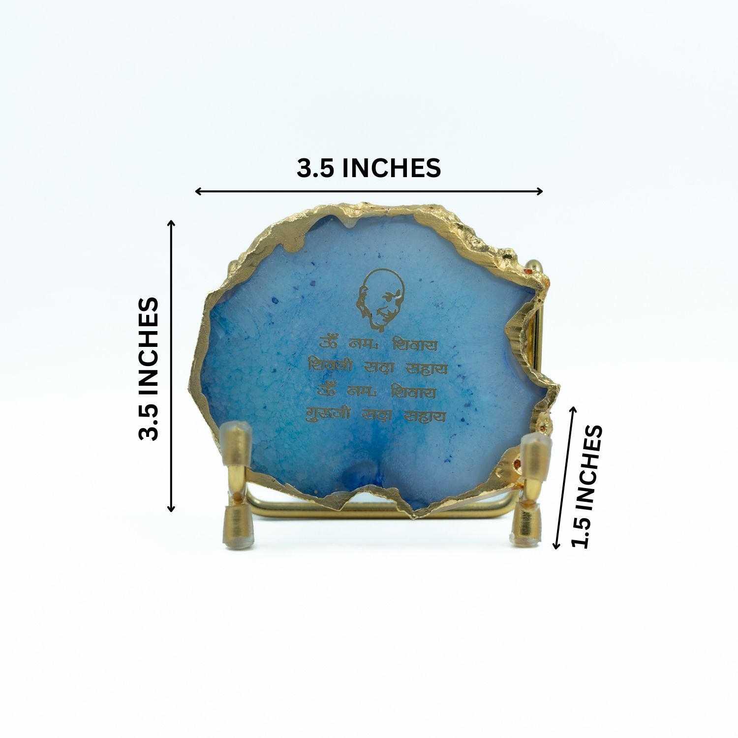 Guru Ji Mantra Turquoise Agate Metal Showpeice