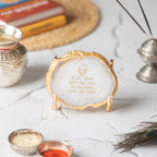 Guru Ji Mantra White Agate Metal Showpeice