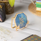 Good Vibes Blue Agate Metal Showpeice