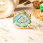 Good Vibes Green Agate Metal Showpeice