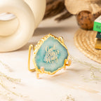 Good Vibes Green Agate Metal Showpeice