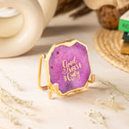 Good Vibes Pink Agate Metal Showpeice