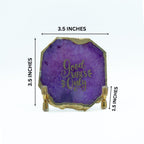 Good Vibes Pink Agate Metal Showpeice