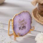 Good Vibes Purple Agate Metal Showpeice
