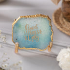 Good Vibes Turquoise Agate Metal Showpiece