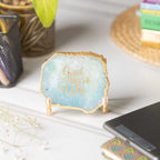 Good Vibes Turquoise Agate Metal Showpiece