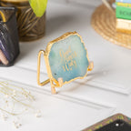 Good Vibes Turquoise Agate Metal Showpiece