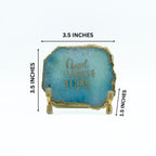 Good Vibes Turquoise Agate Metal Showpiece