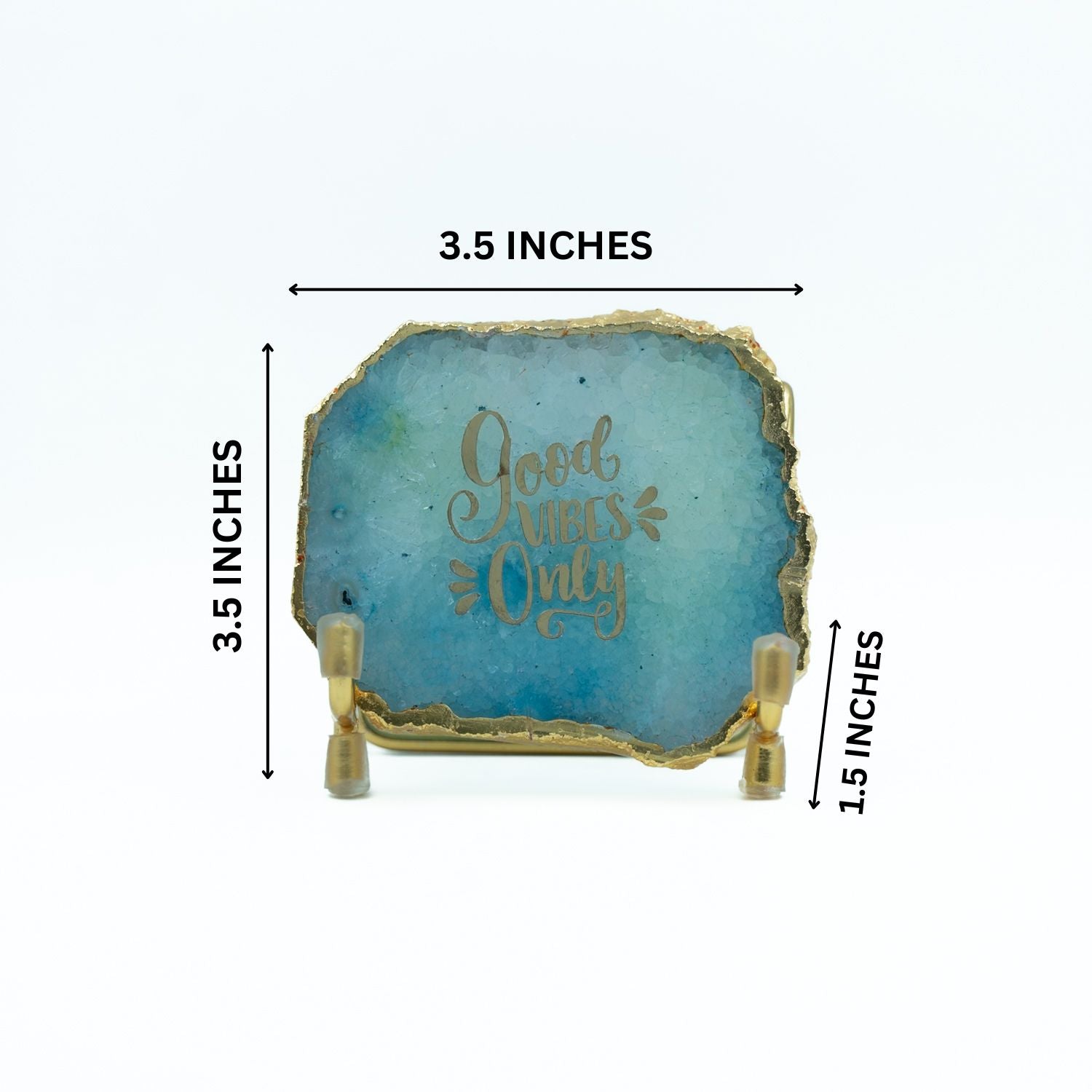 Good Vibes Turquoise Agate Metal Showpiece