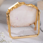 Good Vibes White Agate Metal Showpiece