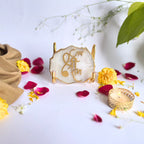 Jai Shree Ram Agate Metal Stand Relegious Showpeice-White