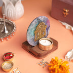 Agate Narayan Wooden Tealight - Mixed Agate