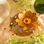 Agate Om Flower Shape Tealight Holder- White