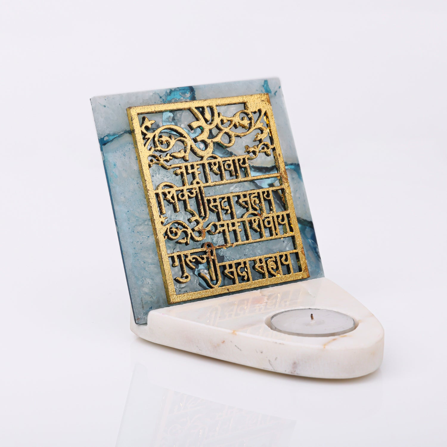 Agate Om Namah Shivay TeaLight Holder
