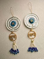 Turquoise Shubh Labh swastika Door Hangings
