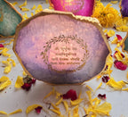 Agate Gayatri Mantra Small Back Side Tealight- Blue