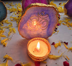 Agate OM Small Back Side Tealight- Blue