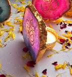 Agate OM Small Back Side Tealight- Blue