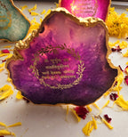 Agate Gayatri Mantra Small Back Side Tealight- Purple